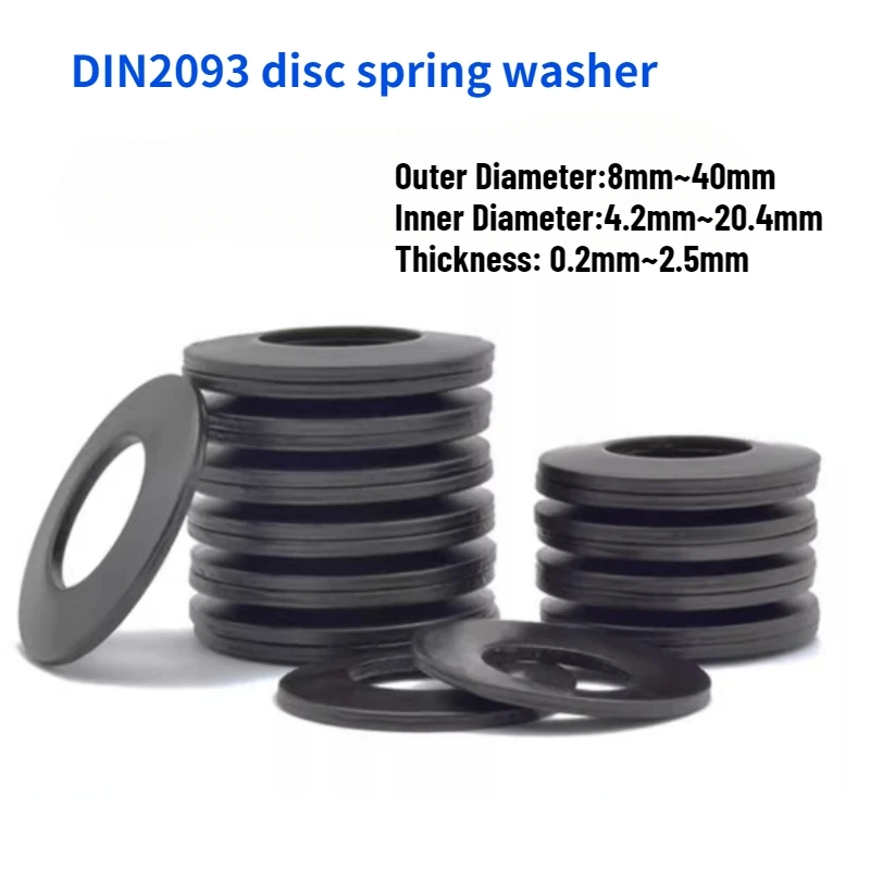 DIN2093 Conical Disc Spring Gasket 50CrVA Black Compression Belleville Spring Washer Outer Dia 8‑50mm Industrial Hardware - Image 5