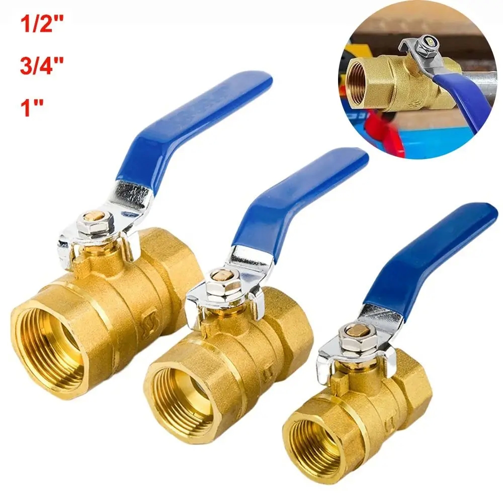 New Pure Copper Brass Ball Valve 1/2" 3/4" 1" 2P Threaded Ball Valve High Temperature Resistance Handle Valves - Image 3