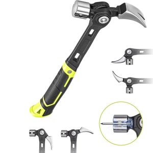 Adjustable Claw Hammer Nail Puller Magnetic Nail Starter Carbon Steel Multifunctional Hammer Carpentry Woodworking Hand Tool