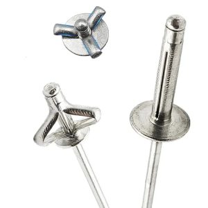 50pcs New 3.2mm 4.0mm 4.8mm Folding Blind Rivet Silver Tri-fold Aluminum Alloy Rivet Round Head Tri Grip Rivets