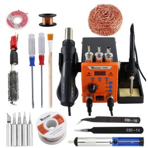 8586 700W Soldering Station 2 in1 Digital Display Rework Welding Station Kit Electric Soldering Iron Hot Air Repair Solder tools