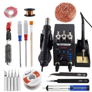 8586 700W Soldering Station 2 in1 Digital Display Rework Welding Station Kit Electric Soldering Iron Hot Air Repair Solder tools