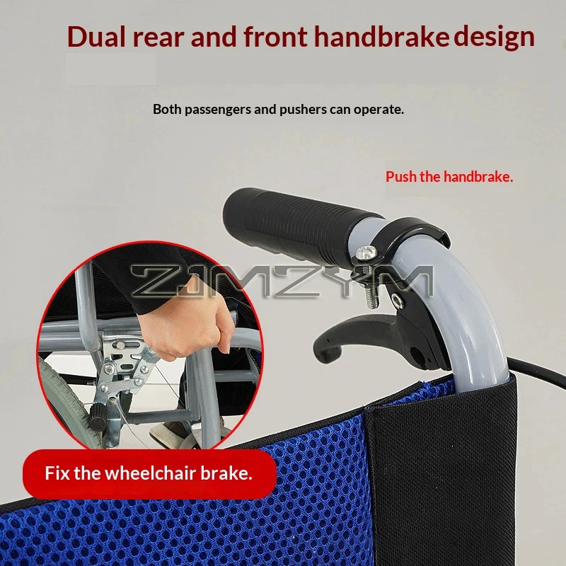 Manual Folding Travel Wheelchair for People with Disabilities Hand-pushed Travel Mobility Wheelchair - Image 4