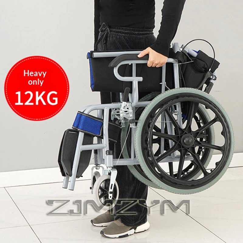 Manual Folding Travel Wheelchair for People with Disabilities Hand-pushed Travel Mobility Wheelchair - Image 5
