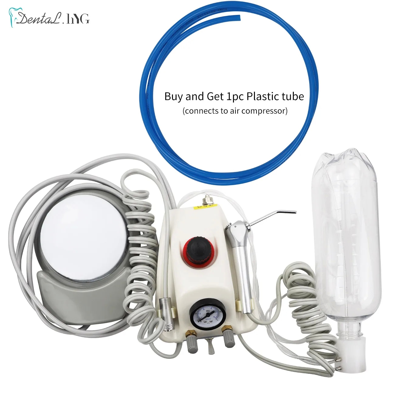 Portable Dental Air Turbine Unit Work with Air Compressor 3-Way Syringe 2/4 Holes Teeth Whitening Dental Equipment Plastic Shell - Image 3