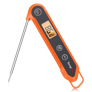 TempPro TP-03H Digital Instant Read Meat Thermometer for Grilling，Waterproof Kitchen Food LCD Thermometer with Calibration