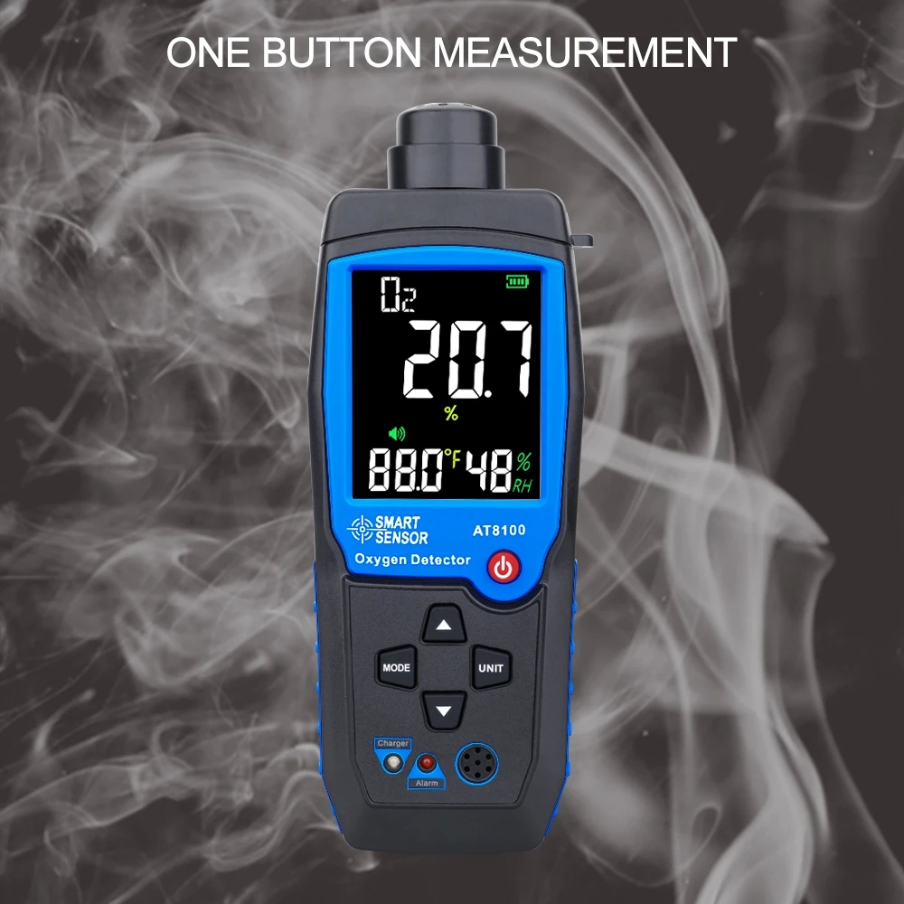 Handheld Oxygen Gas Analyzer O2 Detector Tester Meter Indoor Air Quality Monitor Temperature Thermometer Alarm 0-30% - Image 3