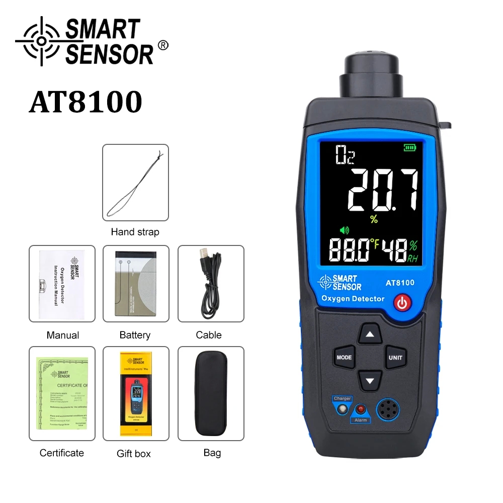 Handheld Oxygen Gas Analyzer O2 Detector Tester Meter Indoor Air Quality Monitor Temperature Thermometer Alarm 0-30% - Image 7