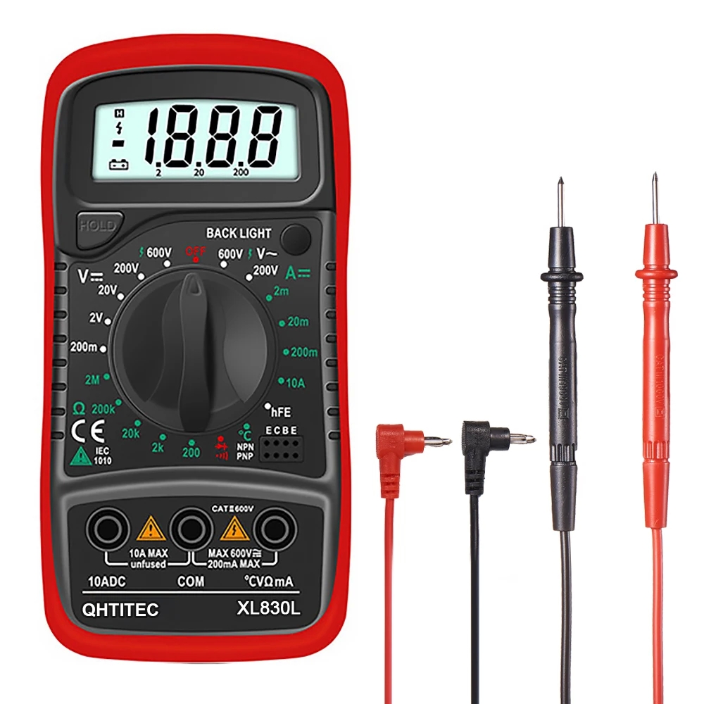 QHTITEC VC830L Digital Multimeter AC/DC Ammeter Volt Ohm Tester Meter Multimetro With LCD Screen Backlight Portable Voltmeter - Image 5