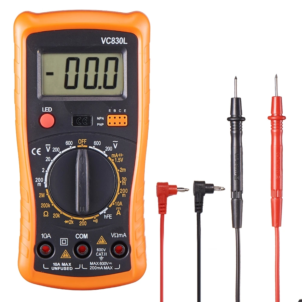QHTITEC VC830L Digital Multimeter AC/DC Ammeter Volt Ohm Tester Meter Multimetro With LCD Screen Backlight Portable Voltmeter - Image 7