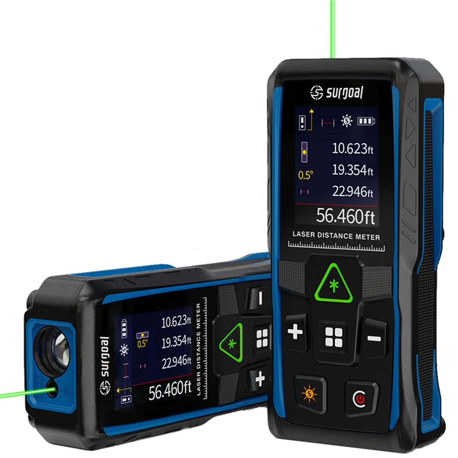 Color Screen 100m Green Laser Rangefinders Multifunction with Digital Level Vibration Meter Laser Tape - Image 2