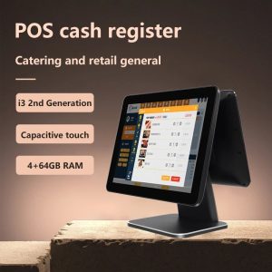 15.6inch Dual Screen Touch Cashier POS Machine All in One Pos System Cash Register Terminal Device Billing Pos Software