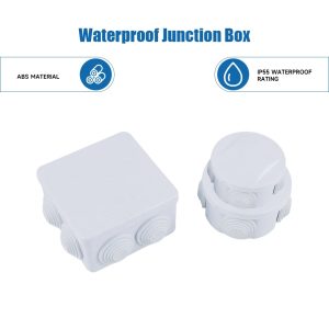 ABS Plastic Electrical Junction Box DIY Power Control Case IP55 Waterproof for Outdoor Cable Wire Connection Enclosure Housing