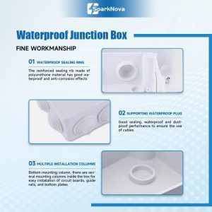 ABS Plastic Electrical Junction Box DIY Power Control Case IP55 Waterproof for Outdoor Cable Wire Connection Enclosure Housing