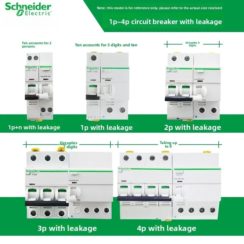 Schneider Electric A9 Air Circuit Breaker IC65N 1P 2P 3P 4P 6/80A Leakage Main Switch Ensuring Safe and Efficient Power Supply - Image 5