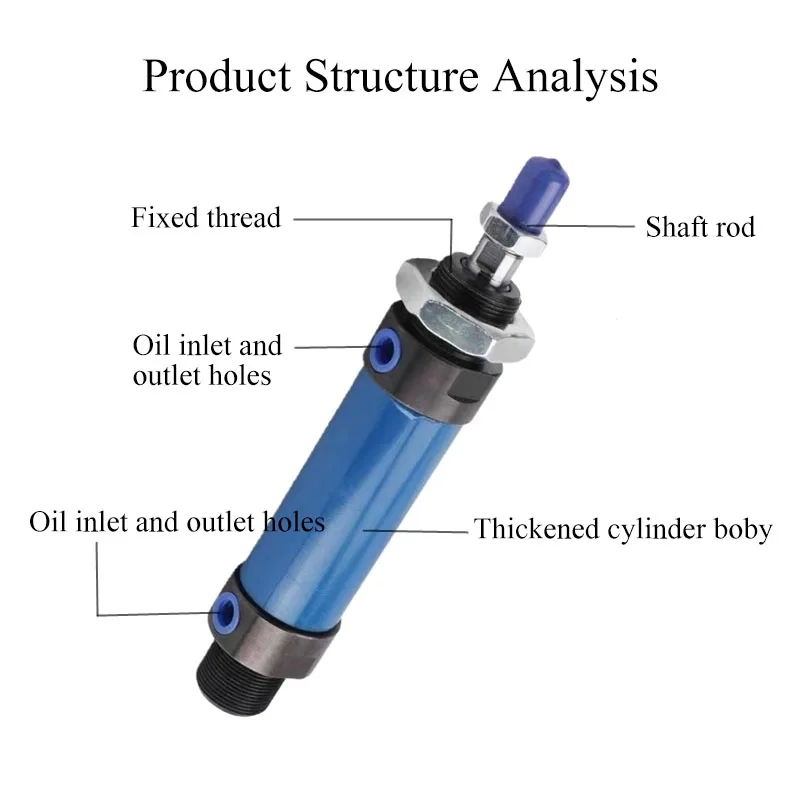 RO Series ROA ROB ROC Mini Hydraulic Cylinder Small Bore16/20/25/32/40/50 Stroke25/50/75/100/125/150/175/200/250mm - Image 3