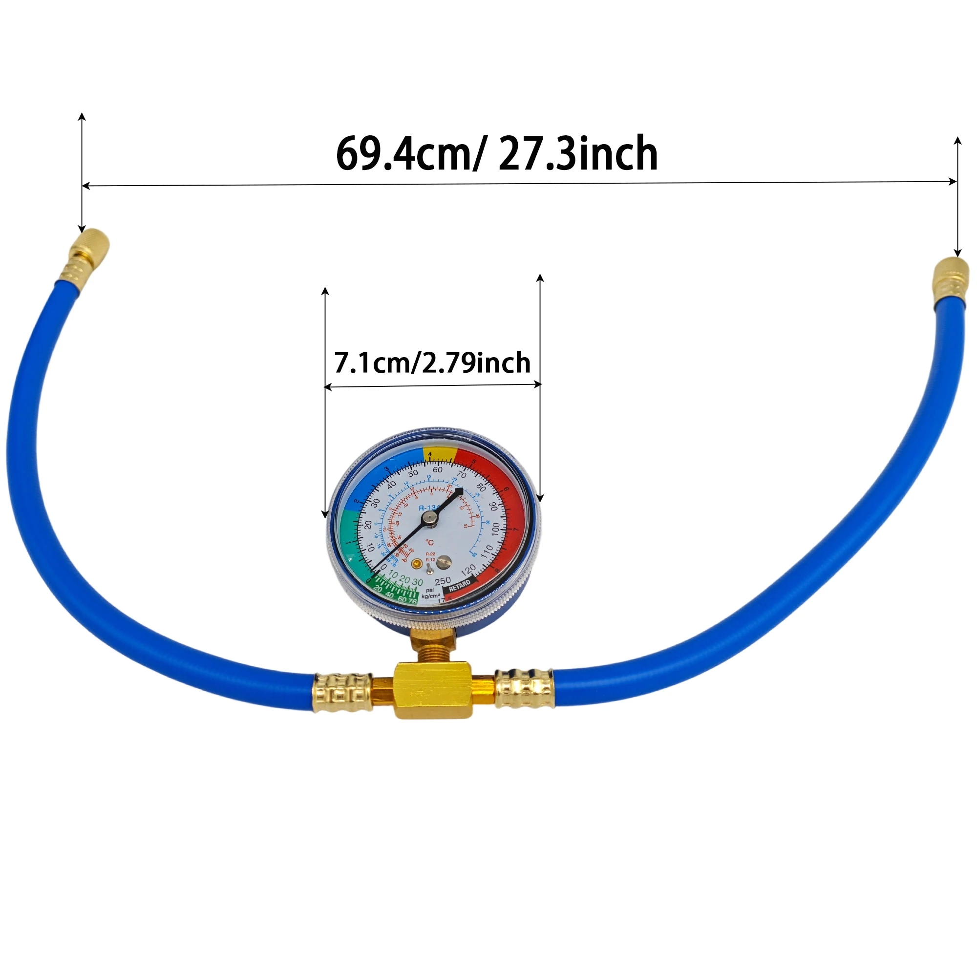Refrigerant Charging Hose R134A with Gauge Automotive AC Refill Kit Compatible Gas Pressure Measuring Tool for Car Air Repair - Image 2