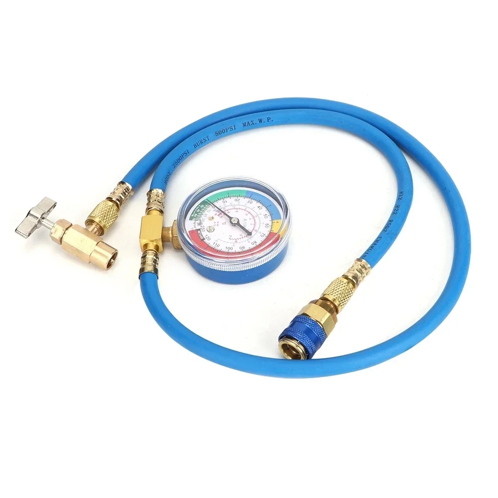 Refrigerant Charging Hose R134A with Gauge Automotive AC Refill Kit Compatible Gas Pressure Measuring Tool for Car Air Repair - Image 3