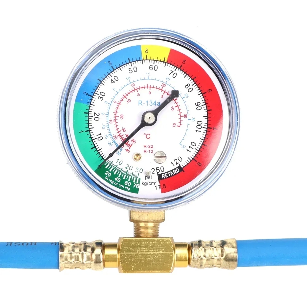 Refrigerant Charging Hose R134A with Gauge Automotive AC Refill Kit Compatible Gas Pressure Measuring Tool for Car Air Repair - Image 5