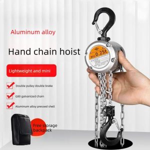 Mini Lightweight Aluminum Alloy 0.5 Ton Manual Chain Hoist Small Portable Miniature Lifting Chain Manual Crane for Lifting