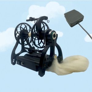 Portable Electric Spinning Wheel Mini Yarn Making Machine Adjustable Speed for Dog Hair Wool Cotton DIY Craft