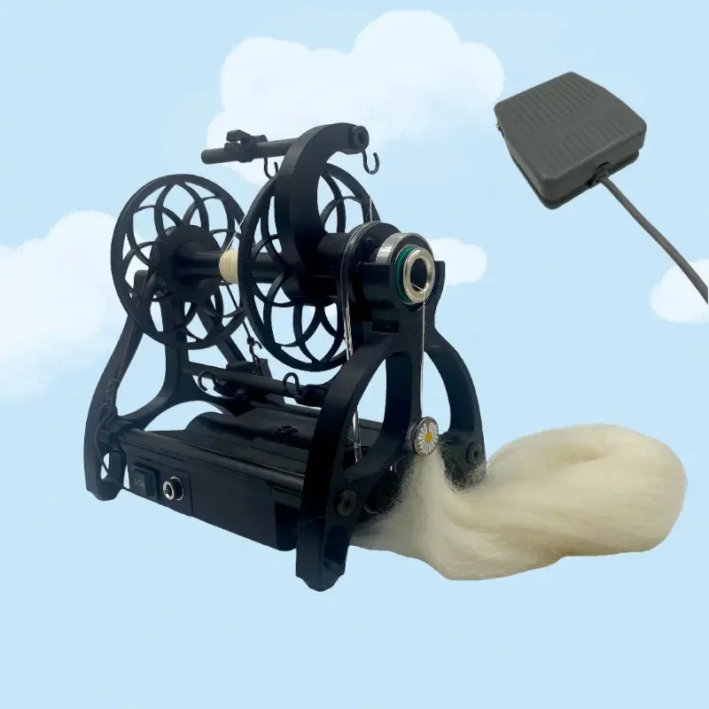 Portable Electric Spinning Wheel Mini Yarn Making Machine Adjustable Speed for Dog Hair Wool Cotton DIY Craft - Image 9