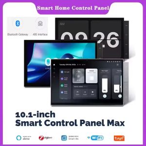 10.1″ Tuya Smart Home Control Panel Multipurpose Touch Screen Built-in Zigbee Hub Alexa Building Intercom Support WiFi,Mesh,RS48