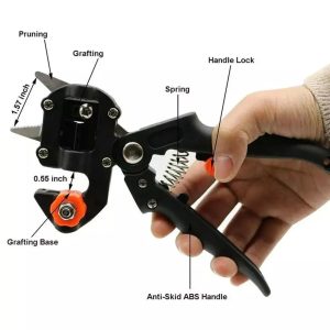 2-in-1 Grafting Pruner Scissor Heavy Duty Carbon Steel Branch Cutter Professional Gardening Tool for Seedling Grafting Cutting