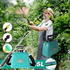 Shoulder Style Electric Sprayer 5L Watering Can with Spray Gun Automatic Garden Plant Mister USB Rechargeable Irrigation Tool