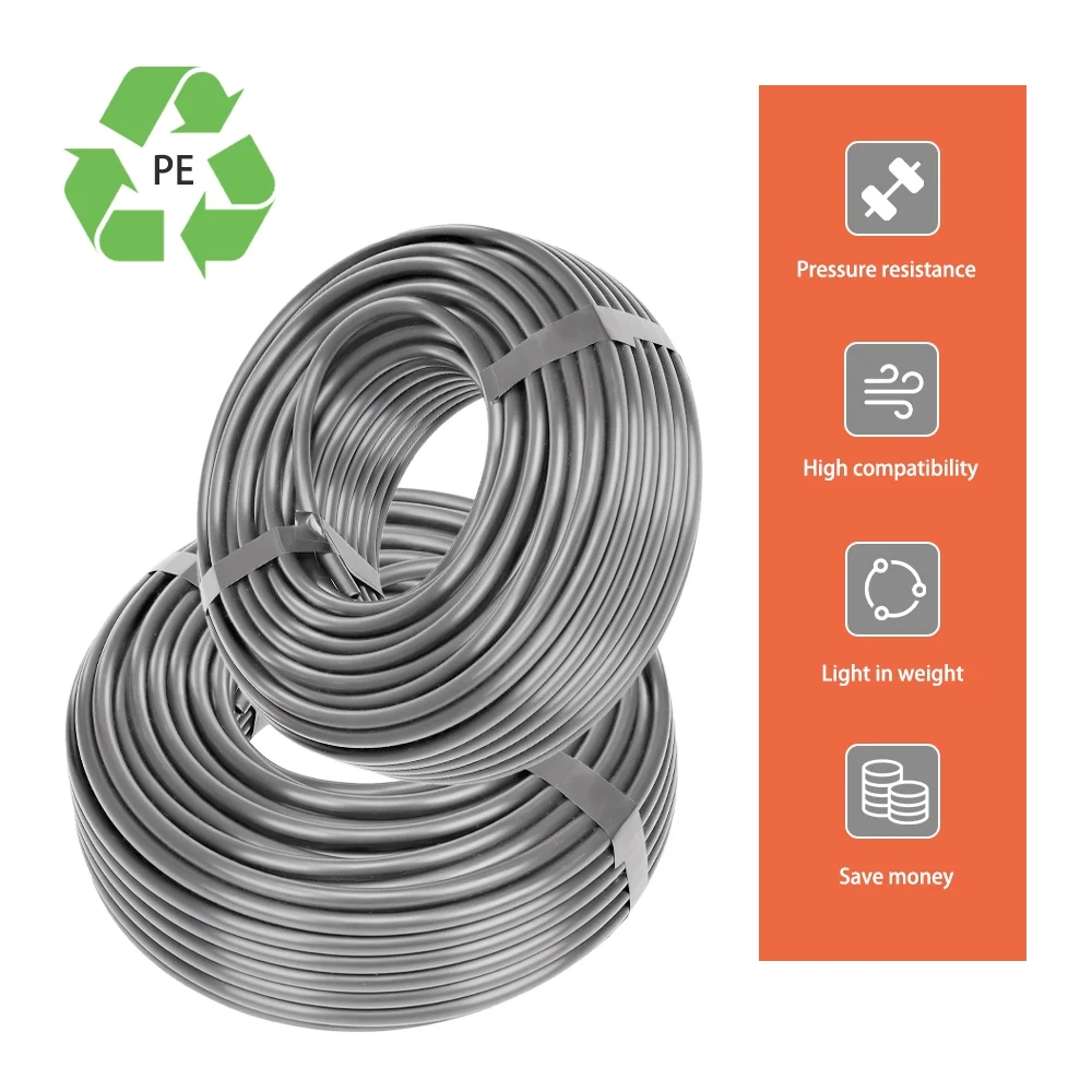 Gray PE Hose 1/4 3/8 1/2 Inch 10M 20M 30M For Home Garden Greenhouse Drip Irrigation Pipe OD 6mm 12mm 16mm Watering Tube System - Image 3