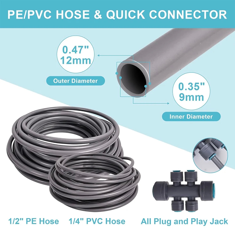 Gray PE Hose 1/4 3/8 1/2 Inch 10M 20M 30M For Home Garden Greenhouse Drip Irrigation Pipe OD 6mm 12mm 16mm Watering Tube System - Image 6
