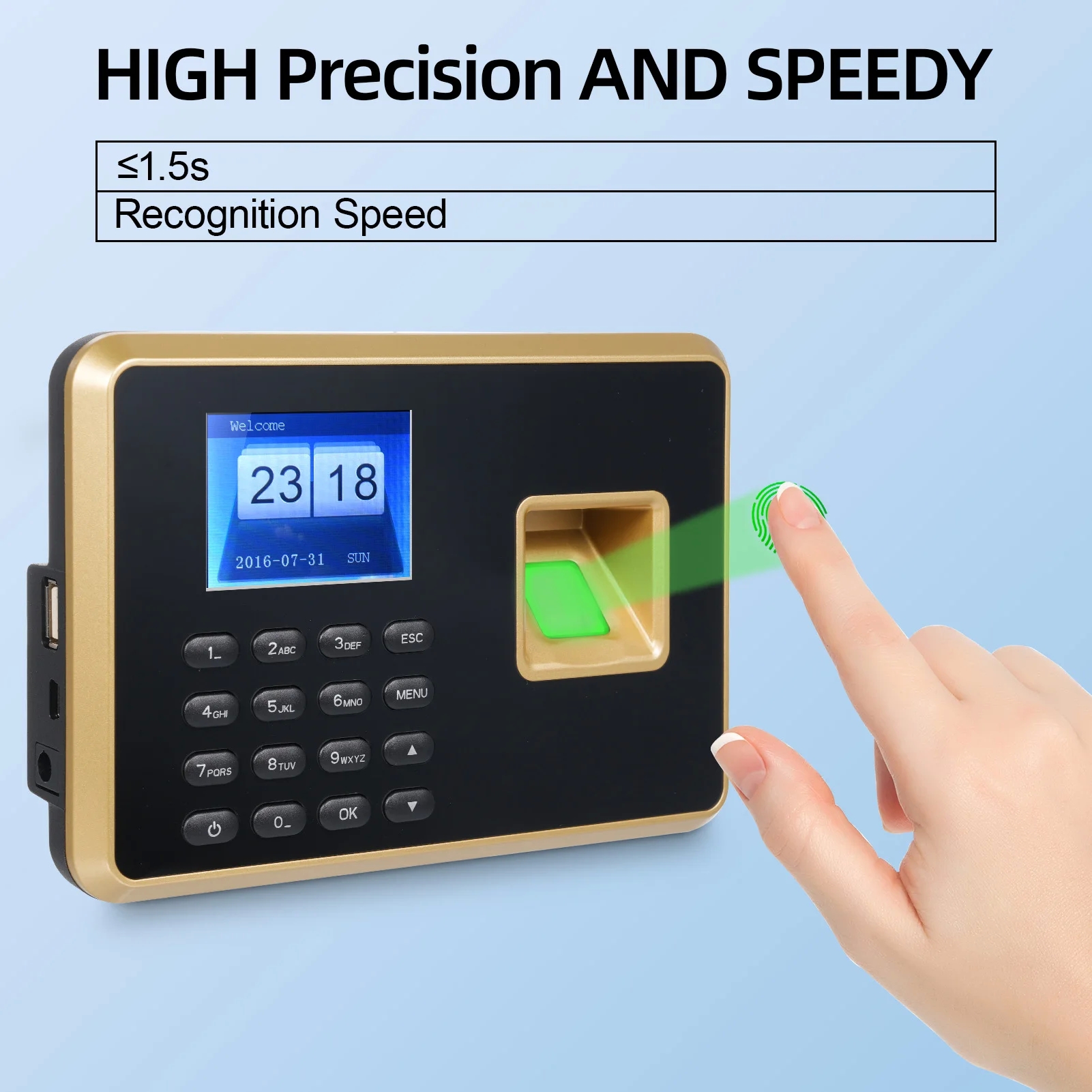 Bisofice Biometric Time Clock Attendance Machine for Employees Support 1000pcs Fingerprint/1000pcs Password - Image 3