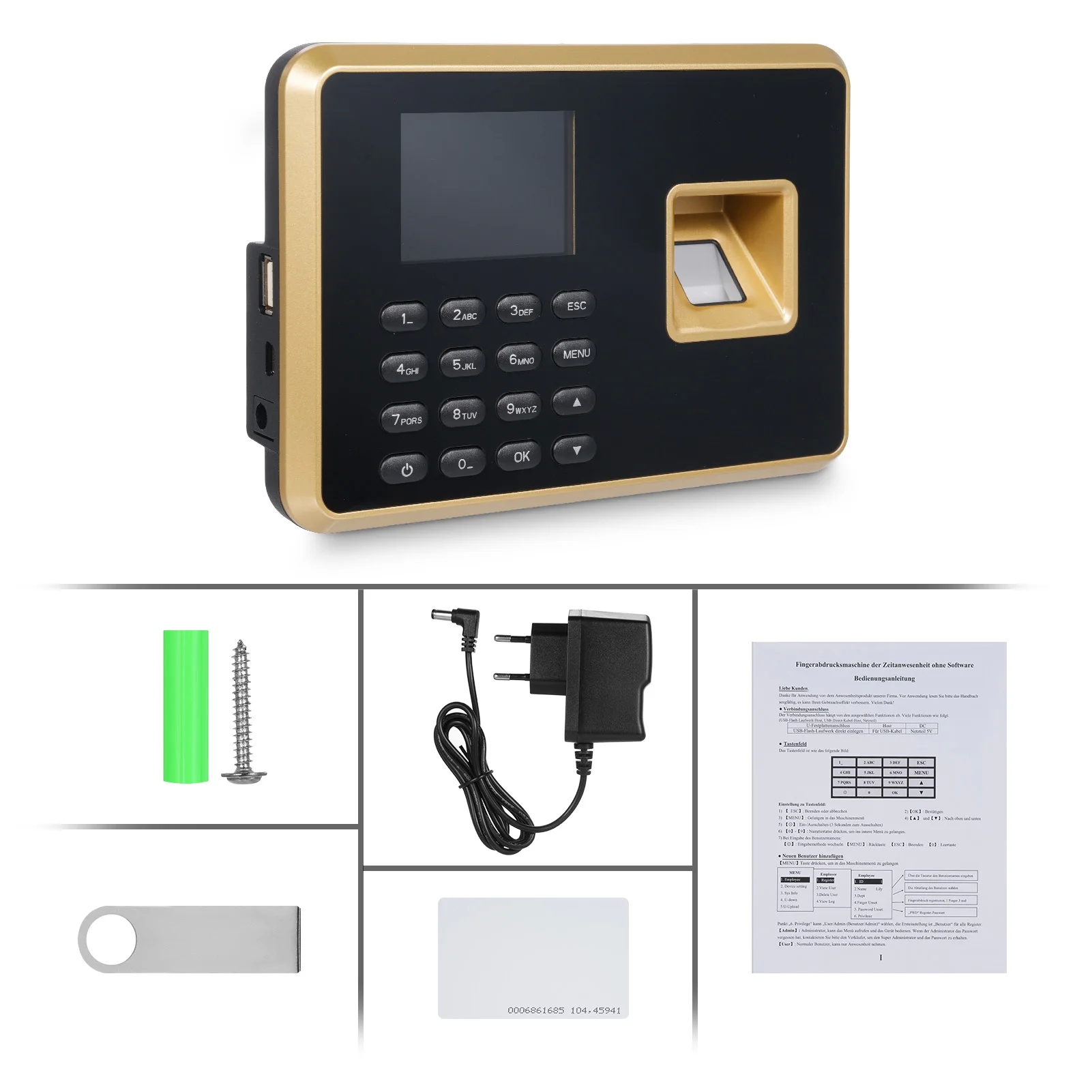 Bisofice Biometric Time Clock Attendance Machine for Employees Support 1000pcs Fingerprint/1000pcs Password - Image 5