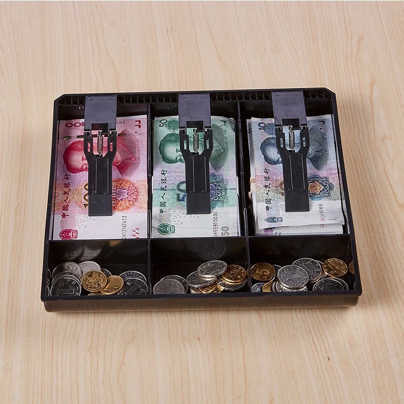 3 Grid Cash Drawer Petty Cash Money Storage Box Cash Register Insert Tray for Hotel Bank Restaurant Store Storage Organizer - Image 2