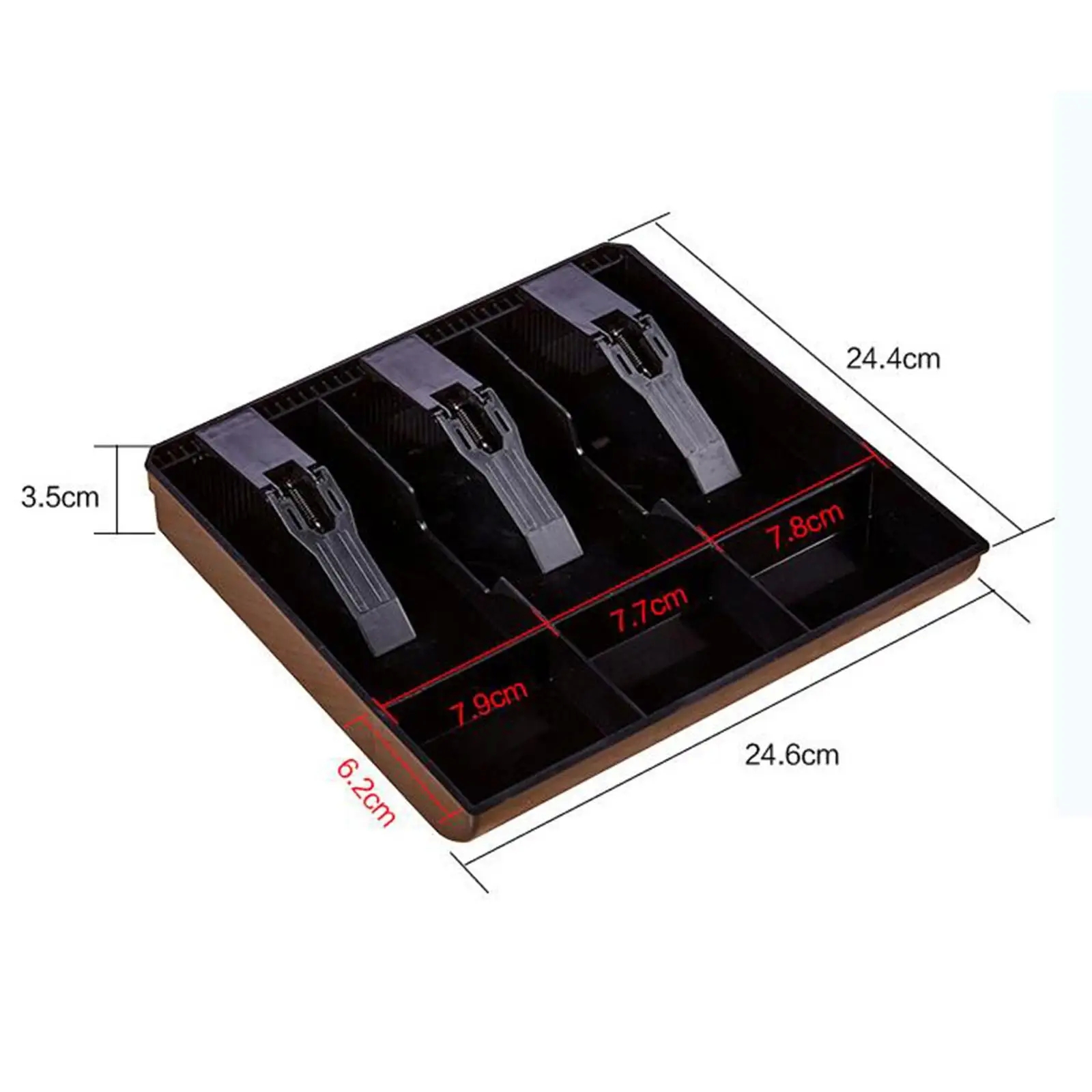 3 Grid Cash Drawer Petty Cash Money Storage Box Cash Register Insert Tray for Hotel Bank Restaurant Store Storage Organizer - Image 6