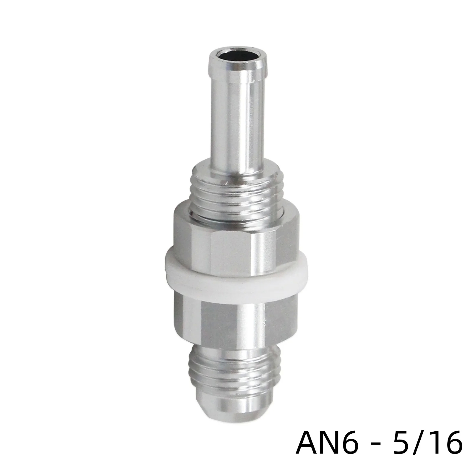 6AN Flare Male Bulkhead to 5/16" Hose Barb Fuel Pump Tank Adapter Fitting, 8AN - 3/8 - Image 2