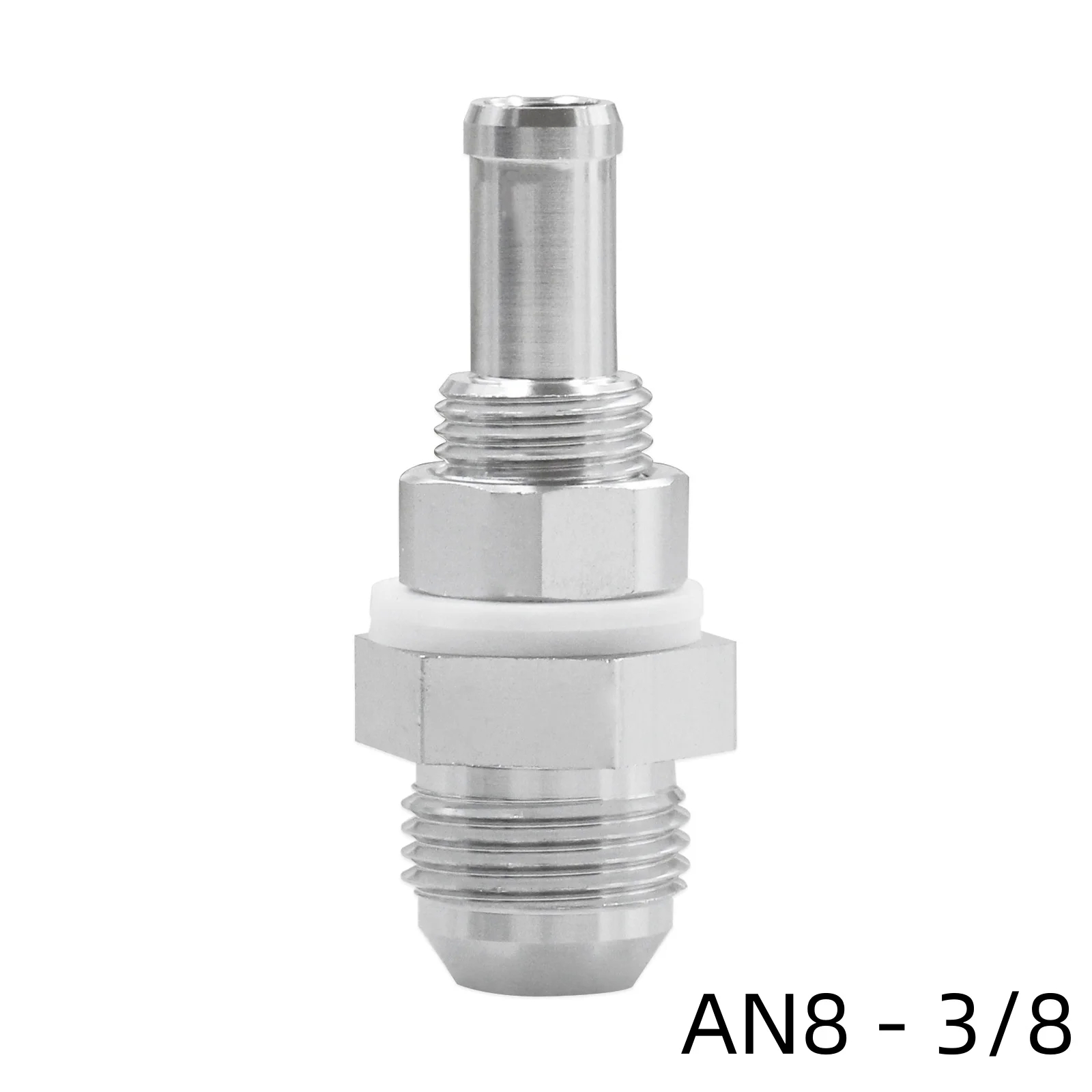 6AN Flare Male Bulkhead to 5/16" Hose Barb Fuel Pump Tank Adapter Fitting, 8AN - 3/8 - Image 3