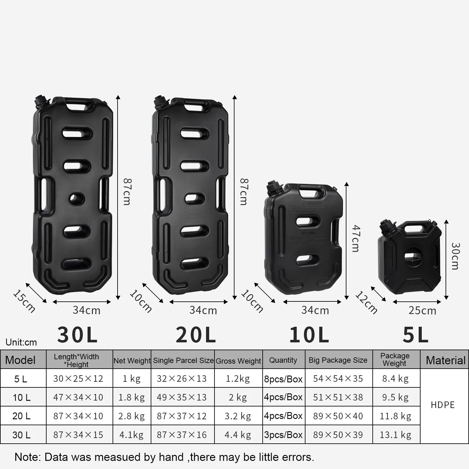 30L 7.93Gal Oil Tank Boat on-board Thick Motorcycle Spare Petrol Car Portable Black Oil Drum Fuel Tank with 2 Locks Set - Image 6