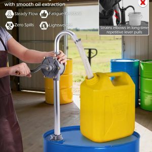 15-55 Gallon Rotary Hand Drum Pump, Heavy Duty Aluminum Barrel Pump