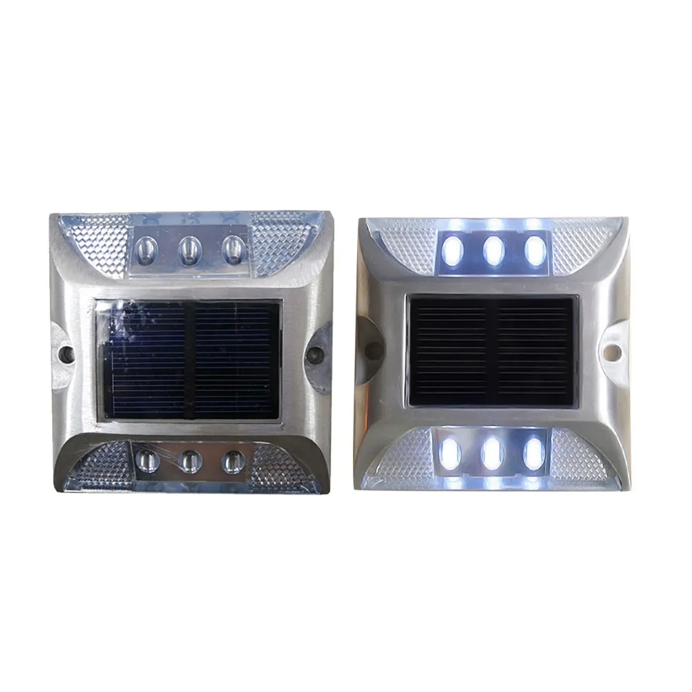 Solar Road Stud LED White Light Waterproof Pathway Marker Dock Light Security Warning for Garden Patio Yard Home Stairs - Image 2