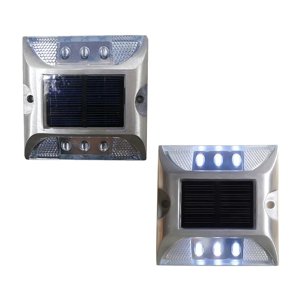 Solar Road Stud LED White Light Waterproof Pathway Marker Dock Light Security Warning for Garden Patio Yard Home Stairs - Image 3