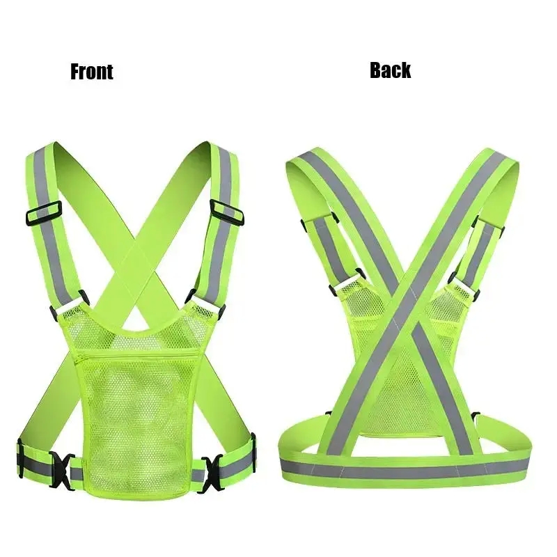 Reflective Safety Vests Lightweight Adjustable Elastic Vest Jacket Hi Vis Reflective Strips for Traffic Control Running Cycling - Image 4
