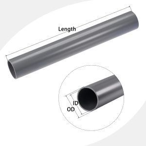 16-160mm OD PVC Pipe Light Grey PVC Rigid Round Tube High Impact for Water Pipe Cable Sleeve Garden Irrigation Watering Fittings