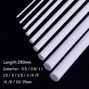 1-50Pcs DIY ABS Round Rods Assortment, 0.5-15mm X 250mm, Plastic Bars for Model Making, Crafts & Repair Projects