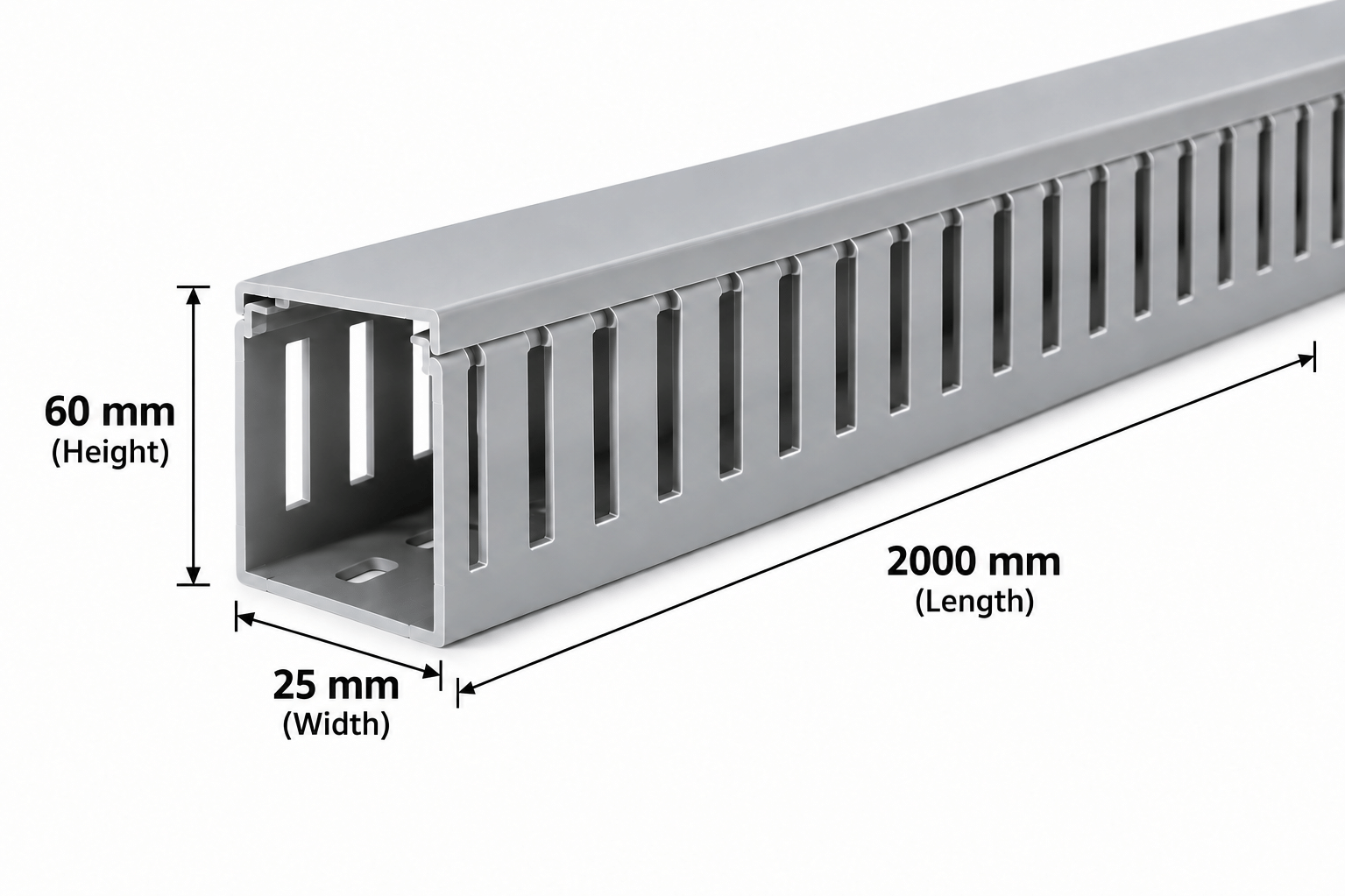PVC Slotted Duct 25 x 60 mm x 2000