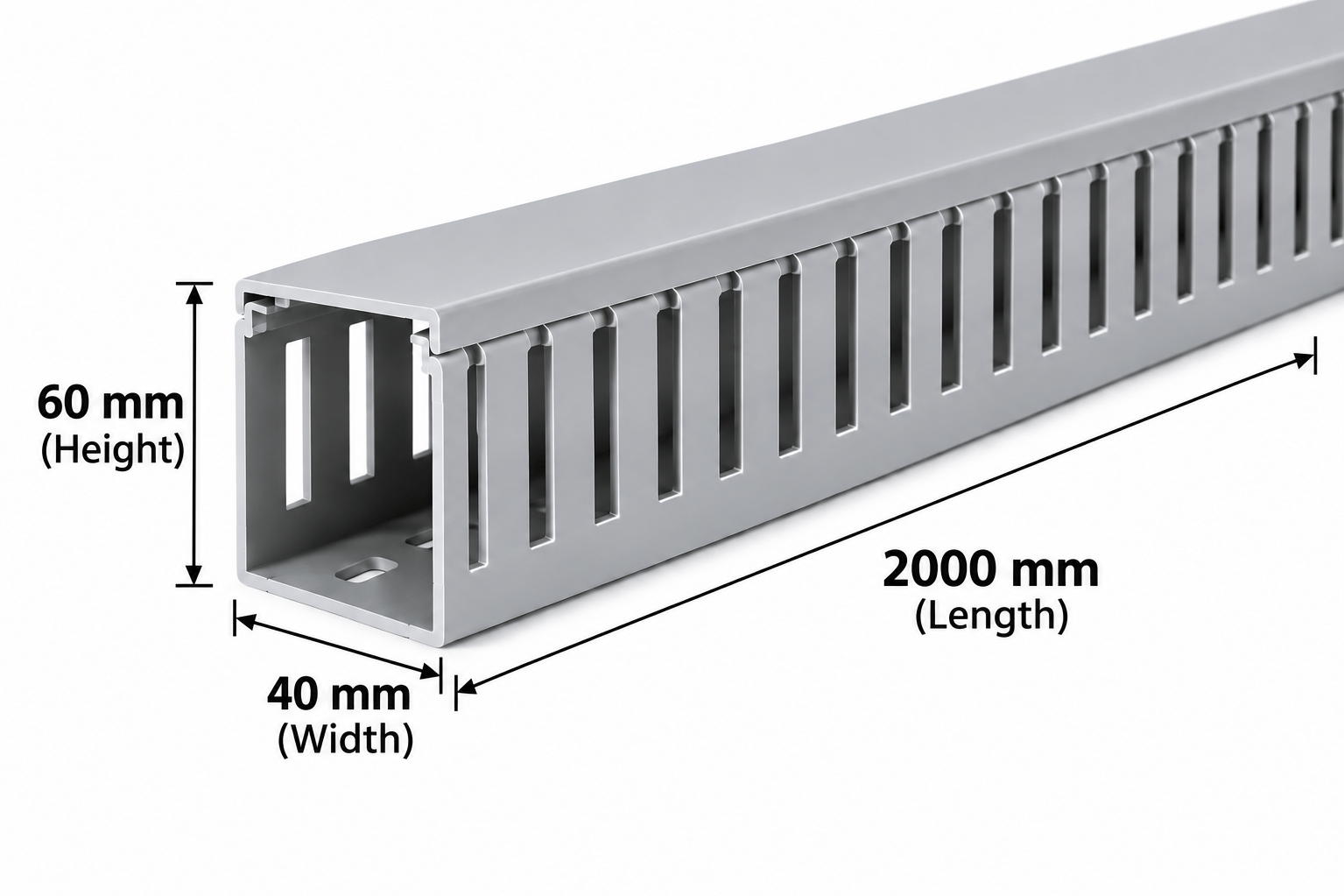 PVC Slotted Duct 40 x 60 mm x 2000