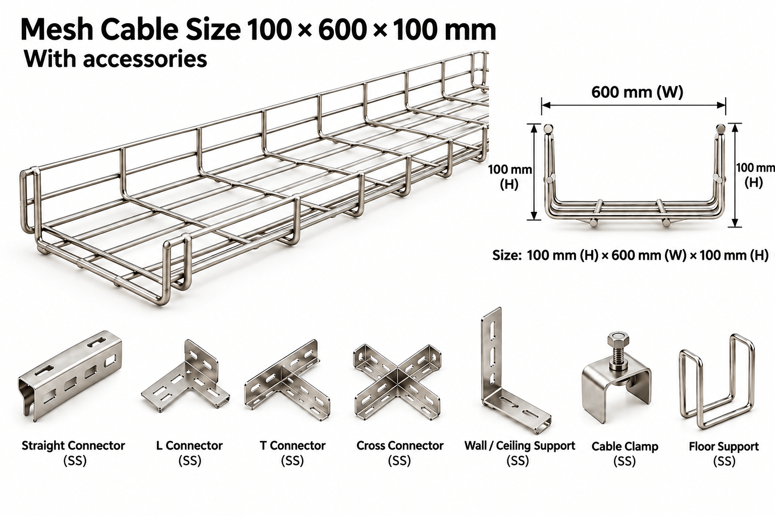Mesh Cable Size 100*600*100 mm With accessories - 39350