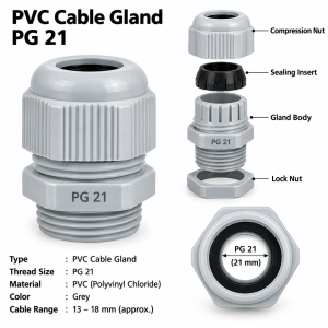 PVC Cable Gland PG 21 – 39350