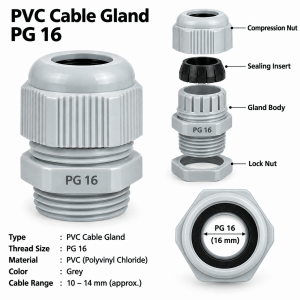 PVC Cable Gland PG 16 – 39350